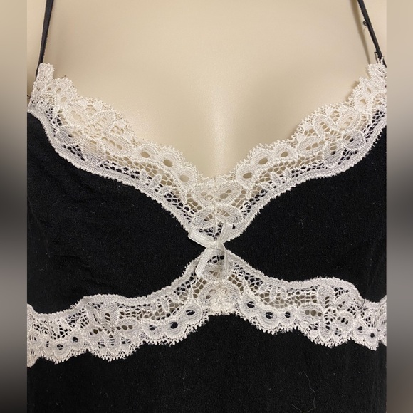 EUC Lemon Tart black with cream colored lace negligée, size Medium - Picture 3 of 6